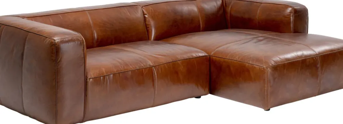 Hörnsoffa Cubetto Divan - Brun Läder - KARE Design