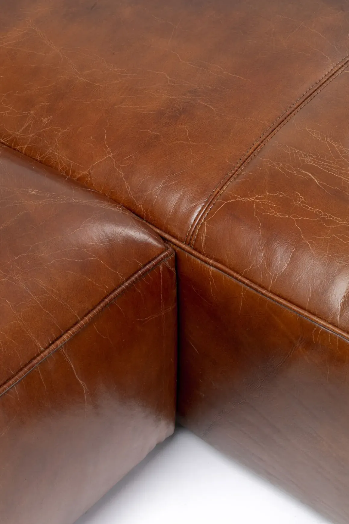 Hörnsoffa Cubetto Divan - Brun Läder - KARE Design