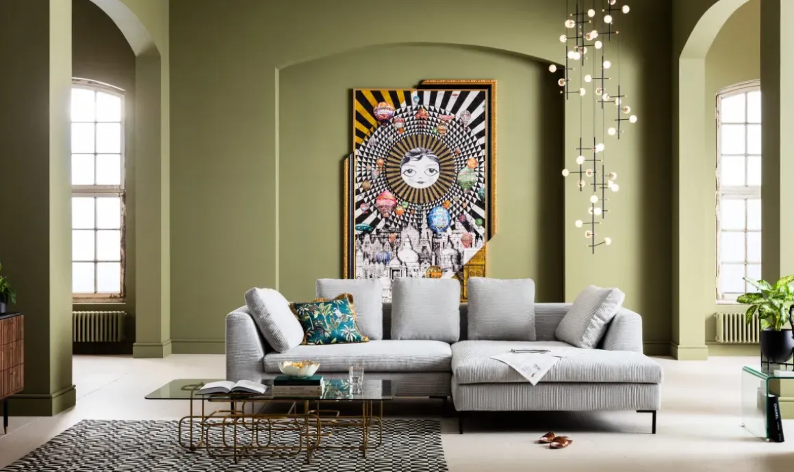 Hörnsoffa Gianni - Grå Manchester Höger, 290x167cm - KARE Design