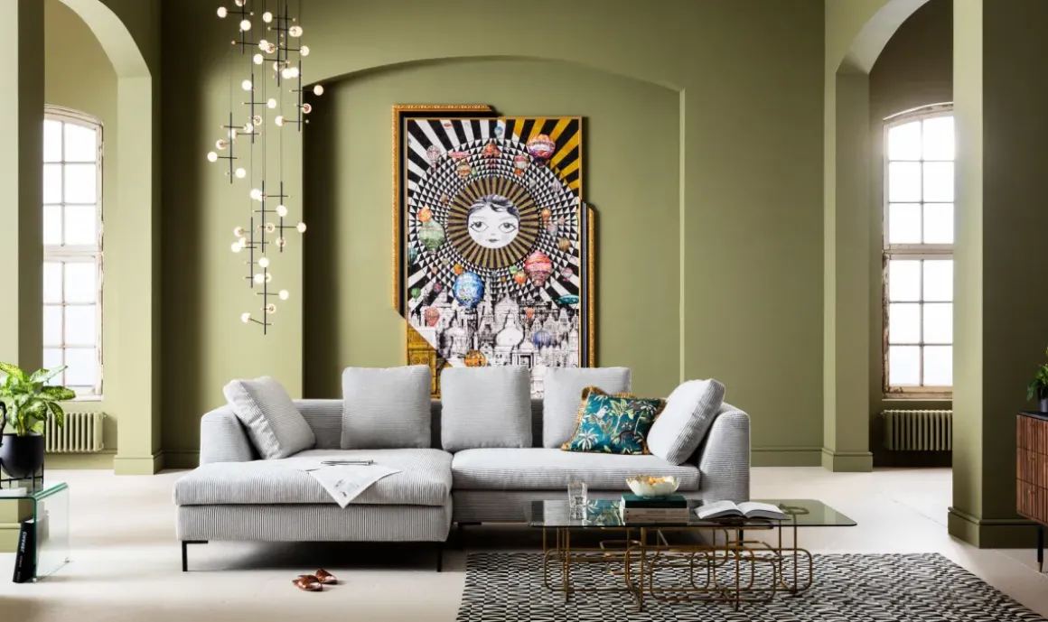 Hörnsoffa Gianni - Grå Manchester Vänster, 290x167cm - KARE Design