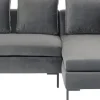 Hörnsoffa Gianni - Grå Sammet Höger, 270x167cm - KARE Design