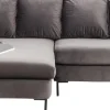 Hörnsoffa Gianni - Grå Sammet/Svart Vänster, 290x167cm - KARE Design