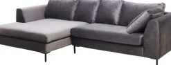 Hörnsoffa Gianni - Grå Sammet/Svart Vänster, 290x167cm - KARE Design