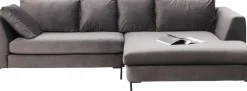 Hörnsoffa Gianni - Grå Sammet/Svart Höger, 290x167cm - KARE Design