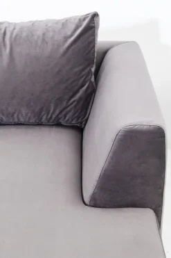 Hörnsoffa Gianni - Grå Sammet/Svart Höger, 290x167cm - KARE Design