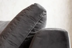 Hörnsoffa Gianni - Grå Sammet/Svart Höger, 290x167cm - KARE Design