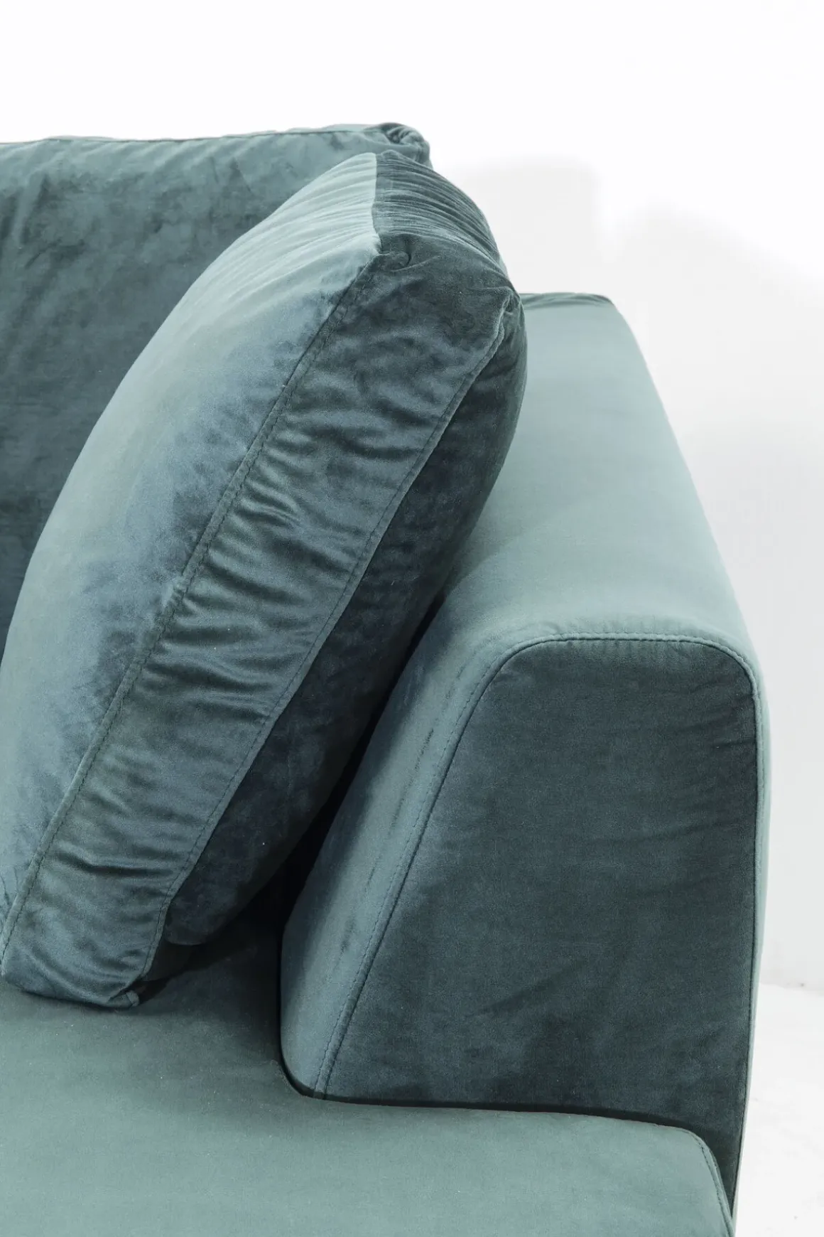 Hörnsoffa Gianni - Mörkgrön Sammet/Svart Vänster, 290x167cm - KARE Design