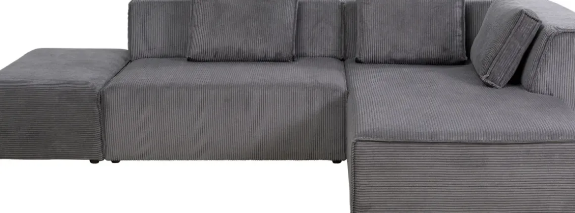 Hörnsoffa Infinity - Med Ottoman, Grå Manchester, Höger - KARE Design
