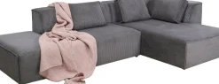 Hörnsoffa Infinity - Med Ottoman, Grå Manchester, Höger - KARE Design