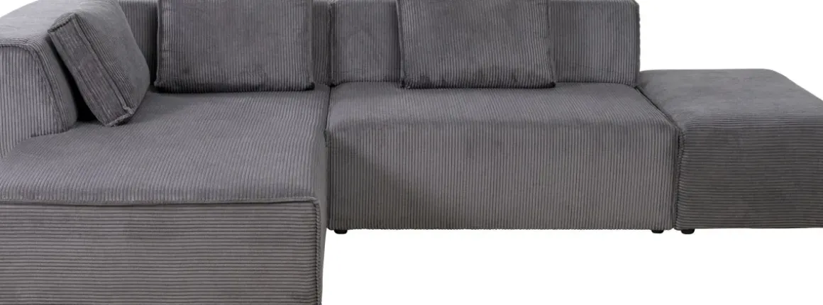 Hörnsoffa Infinity - Med Ottoman, Grå Manchester, Vänster - KARE Design