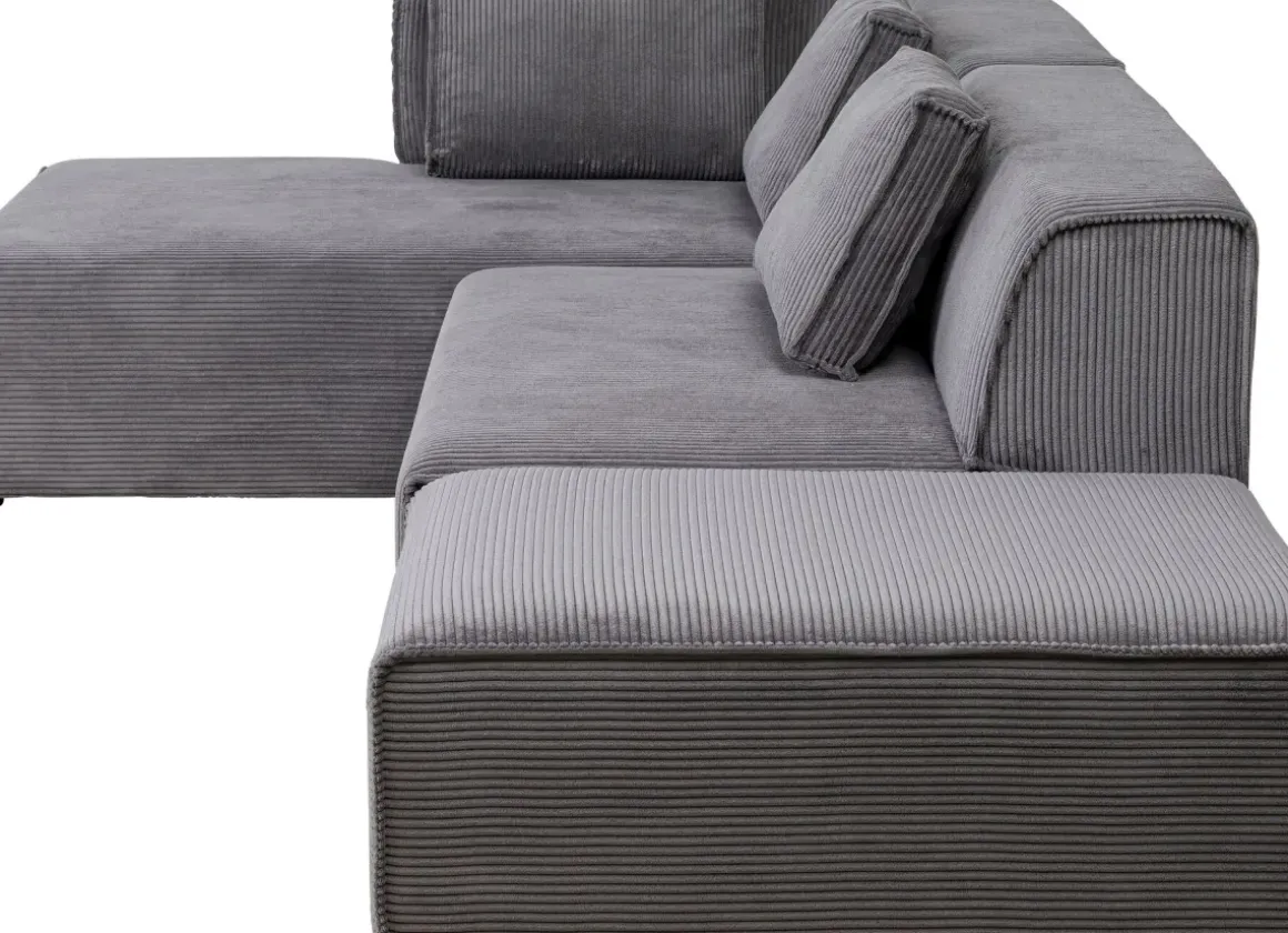 Hörnsoffa Infinity - Med Ottoman, Grå Manchester, Vänster - KARE Design