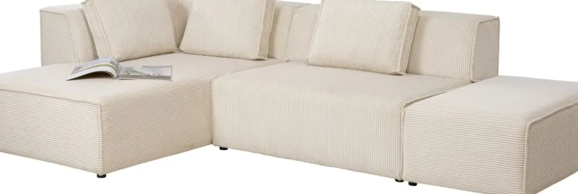Hörnsoffa Infinity - Med Ottoman, Cream Manchester, vänster - KARE Design