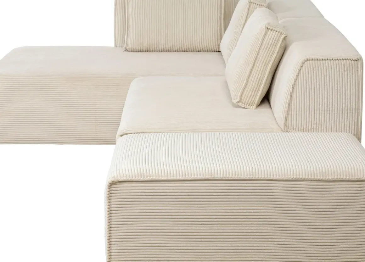 Hörnsoffa Infinity - Med Ottoman, Cream Manchester, vänster - KARE Design