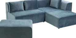 Hörnsoffa Infinity - Petrol Sammet Höger, 306x182cm - KARE Design