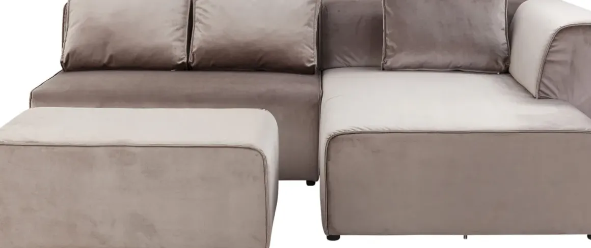 Hörnsoffa Infinity - Taupe Sammet Höger, 306x182cm - KARE Design