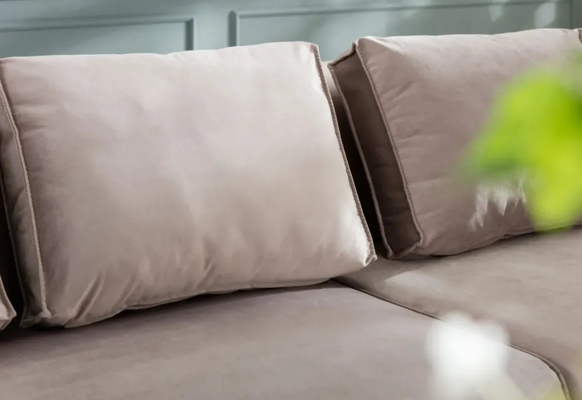 Hörnsoffa Infinity - Taupe Sammet Vänster, 306x182cm - KARE Design