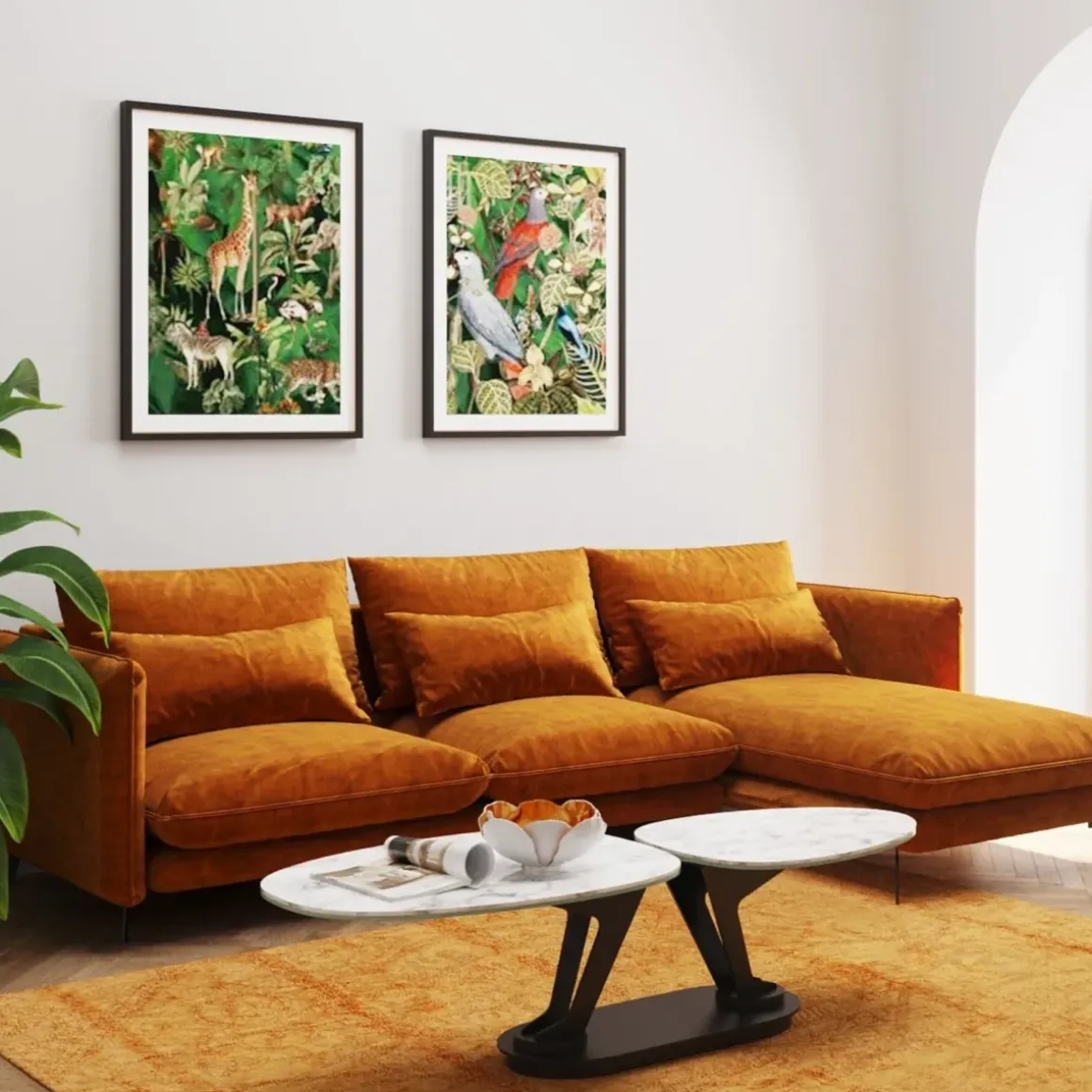 Hörnsoffa Monza - Orange Höger - KARE Design