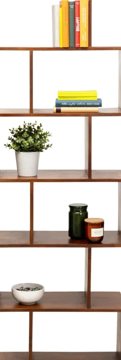Hylla Authentico Zick Zack - Öppen bokhylla i Massivt Trä, 180x60cm - KARE Design