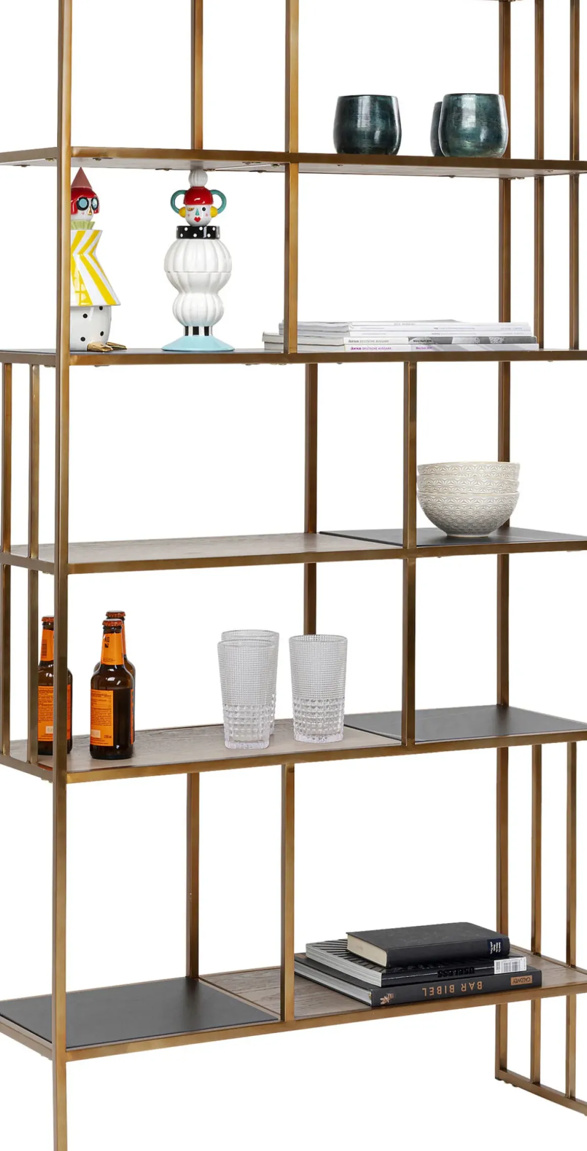 Hylla Cesaro - Öppen Bokhylla i Mässing, 170x90cm - KARE Design