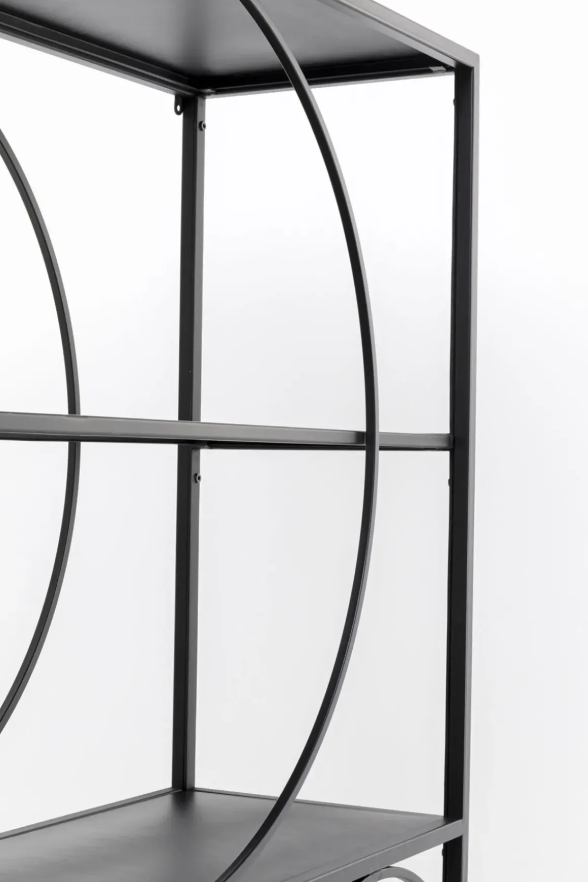 Hylla Circle - Öppen Bokhylla Svart, 200x100cm - KARE Design
