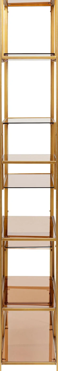 Hylla Loft - Öppen Bokhylla i Guld/Glas, 195x115cm - KARE Design