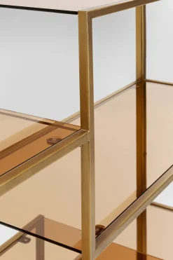 Hylla Loft - Öppen Bokhylla i Guld/Glas, 195x115cm - KARE Design