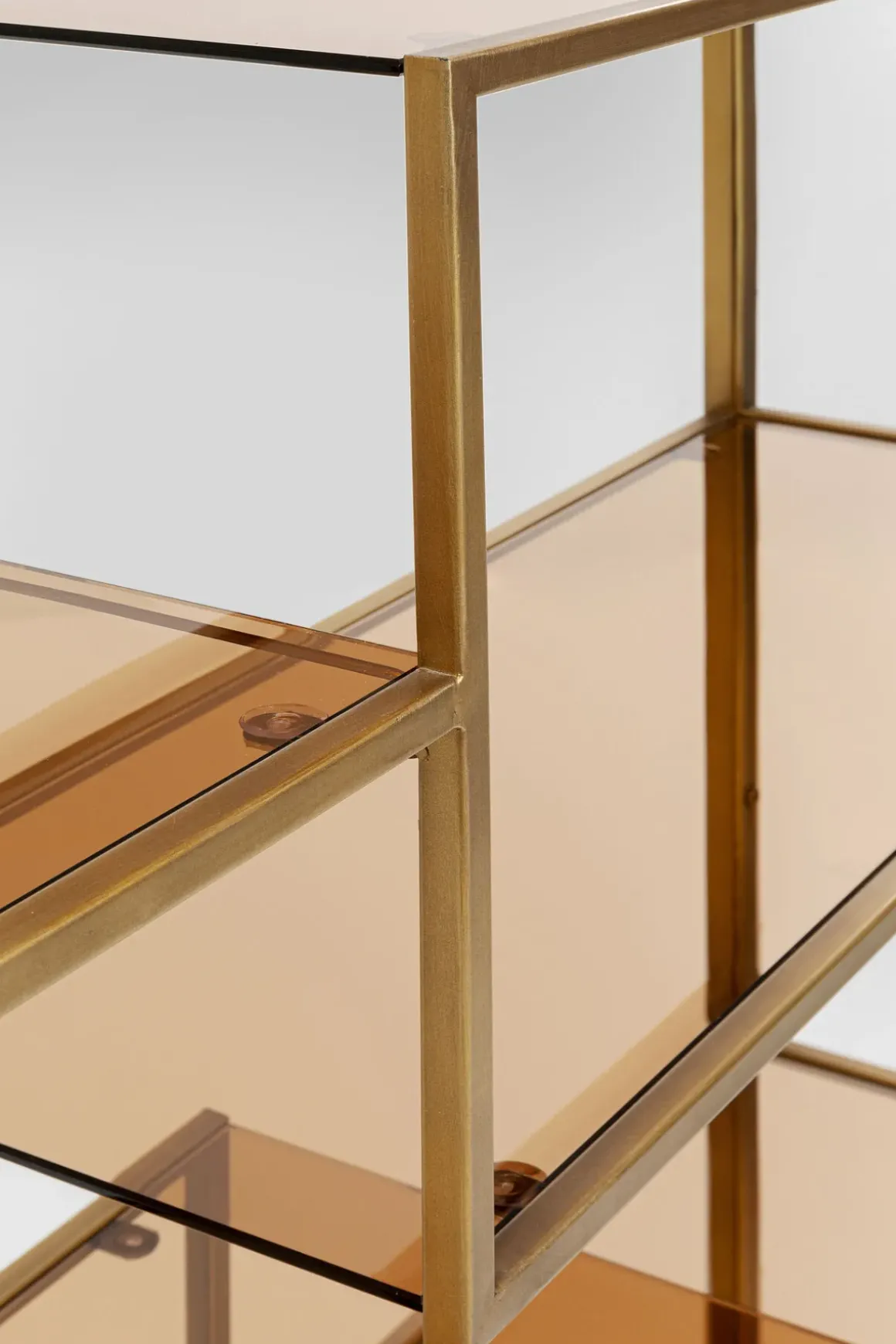 Hylla Loft - Öppen Bokhylla i Guld/Glas, 195x115cm - KARE Design