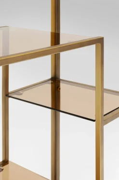 Hylla Loft Öppen Bokhylla i Guld/Glas, 195x60cm - KARE Design