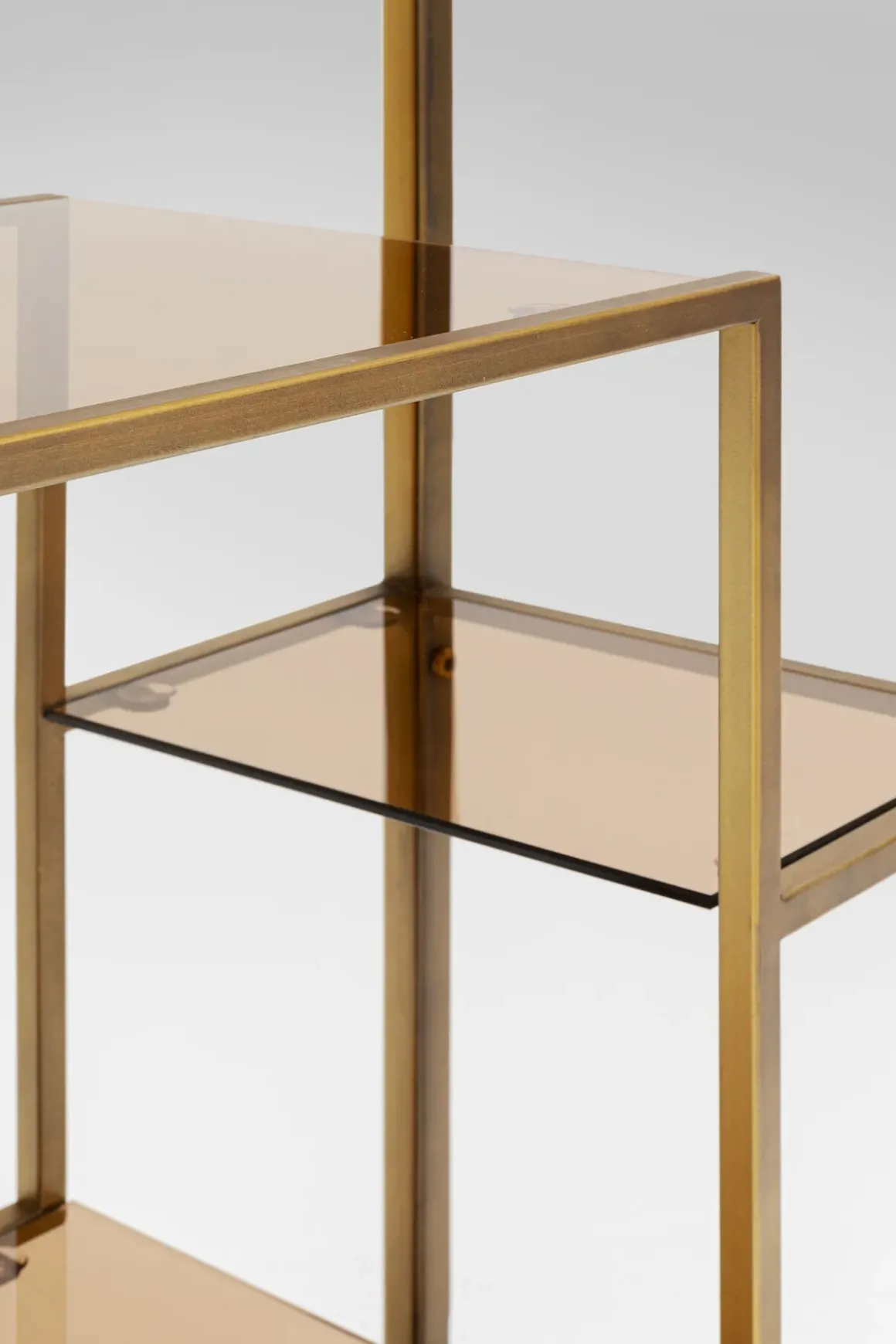 Hylla Loft Öppen Bokhylla i Guld/Glas, 195x60cm - KARE Design