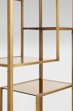 Hylla Loft Öppen Bokhylla i Guld/Glas, 195x60cm - KARE Design