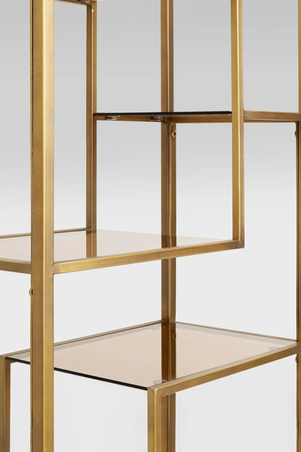 Hylla Loft Öppen Bokhylla i Guld/Glas, 195x60cm - KARE Design