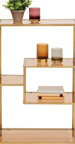 Hylla Loft - Öppen Bokhylla i Guld/Glas, 100x60cm - KARE Design