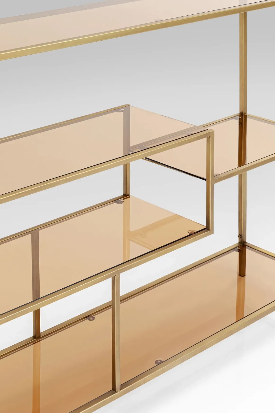 Hylla Loft - Öppen Bokhylla/Sideboard i Guld/Glas, 100x115cm - KARE Design