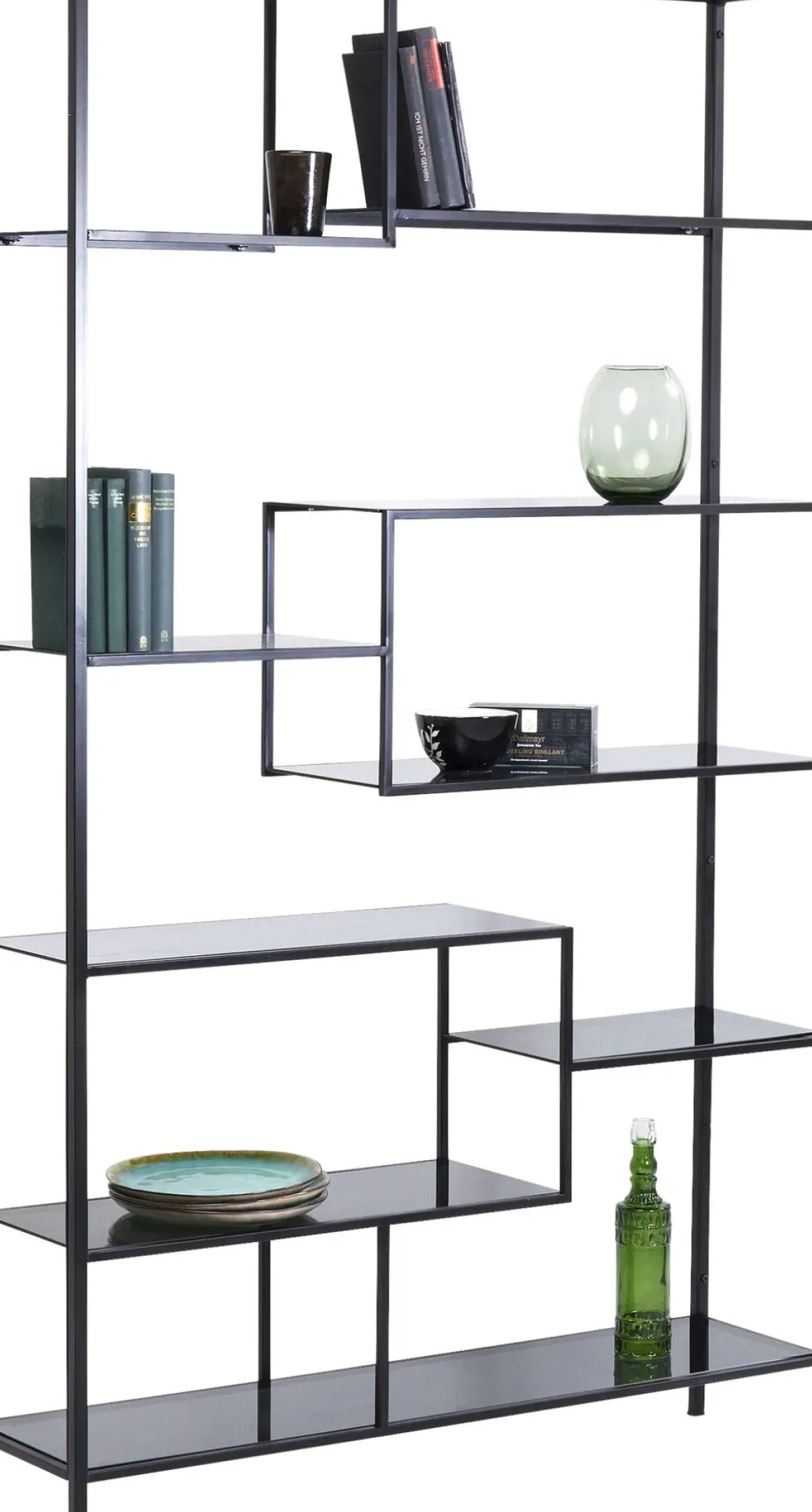 Hylla Loft - Öppen Bokylla i Svart, 195x115cm - KARE Design