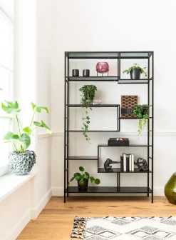 Hylla Loft - Öppen Bokylla i Svart, 195x115cm - KARE Design