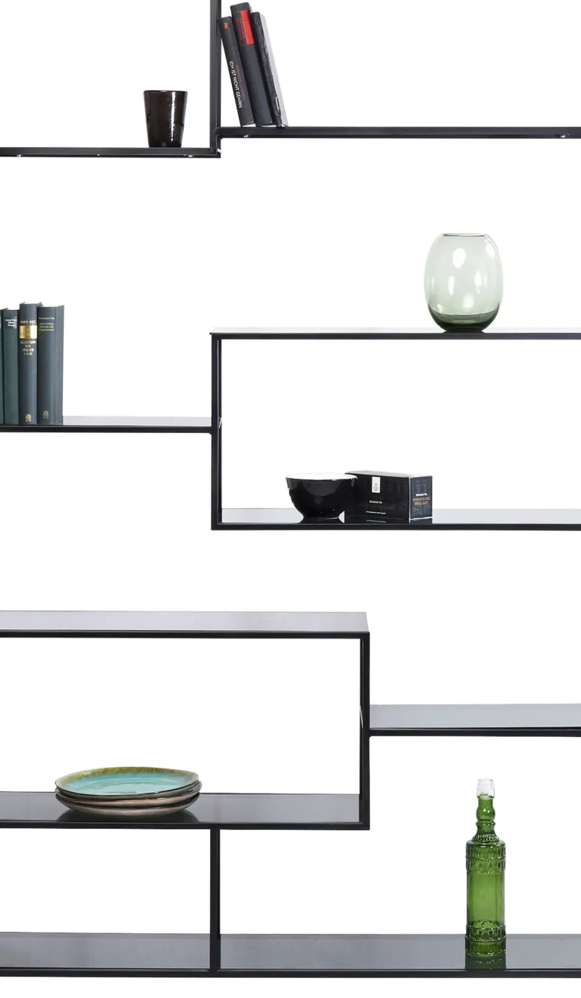 Hylla Loft - Öppen Bokylla i Svart, 195x115cm - KARE Design