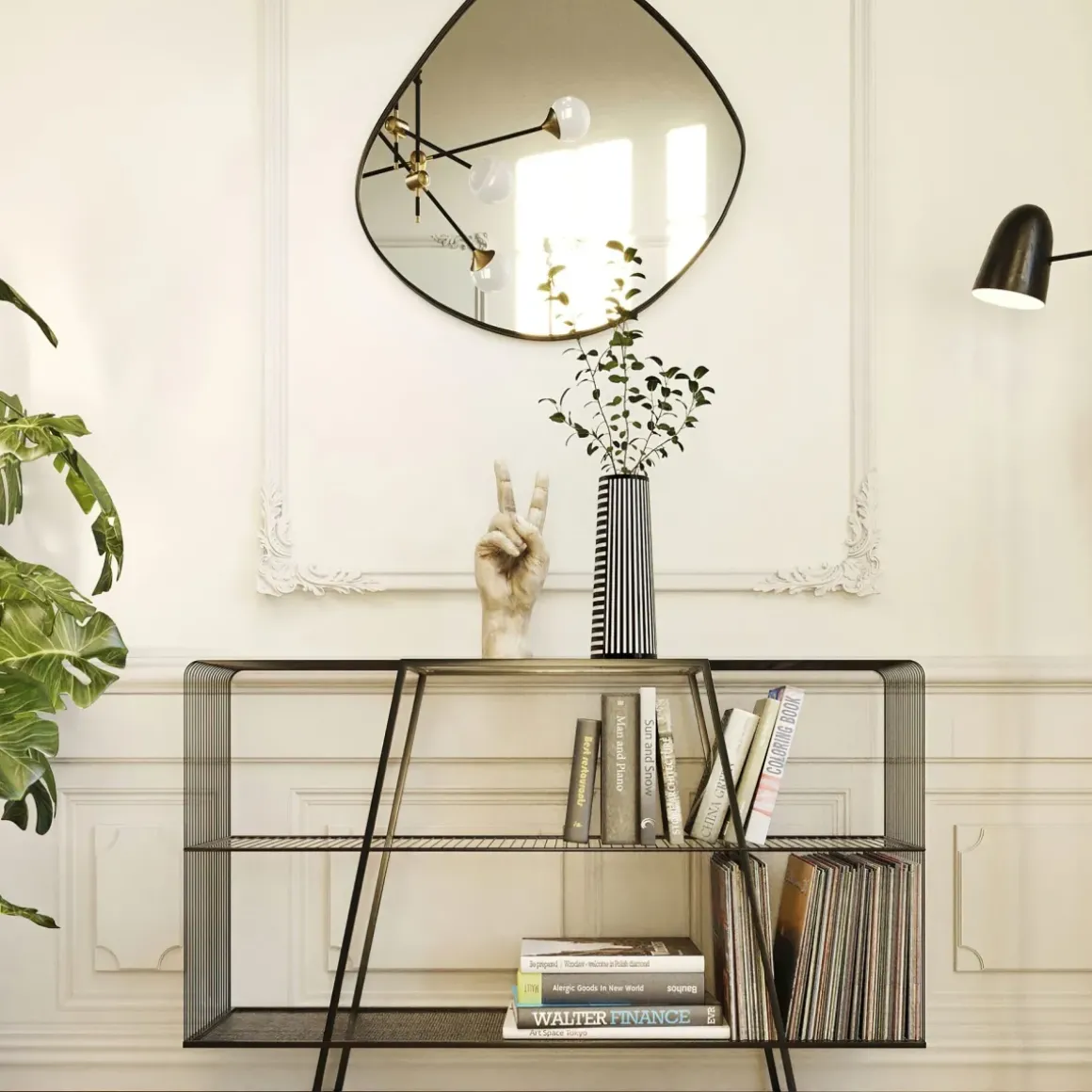 Hylla Mesh - Konsolbord i Svart Stål, 78x120cm - KARE Design