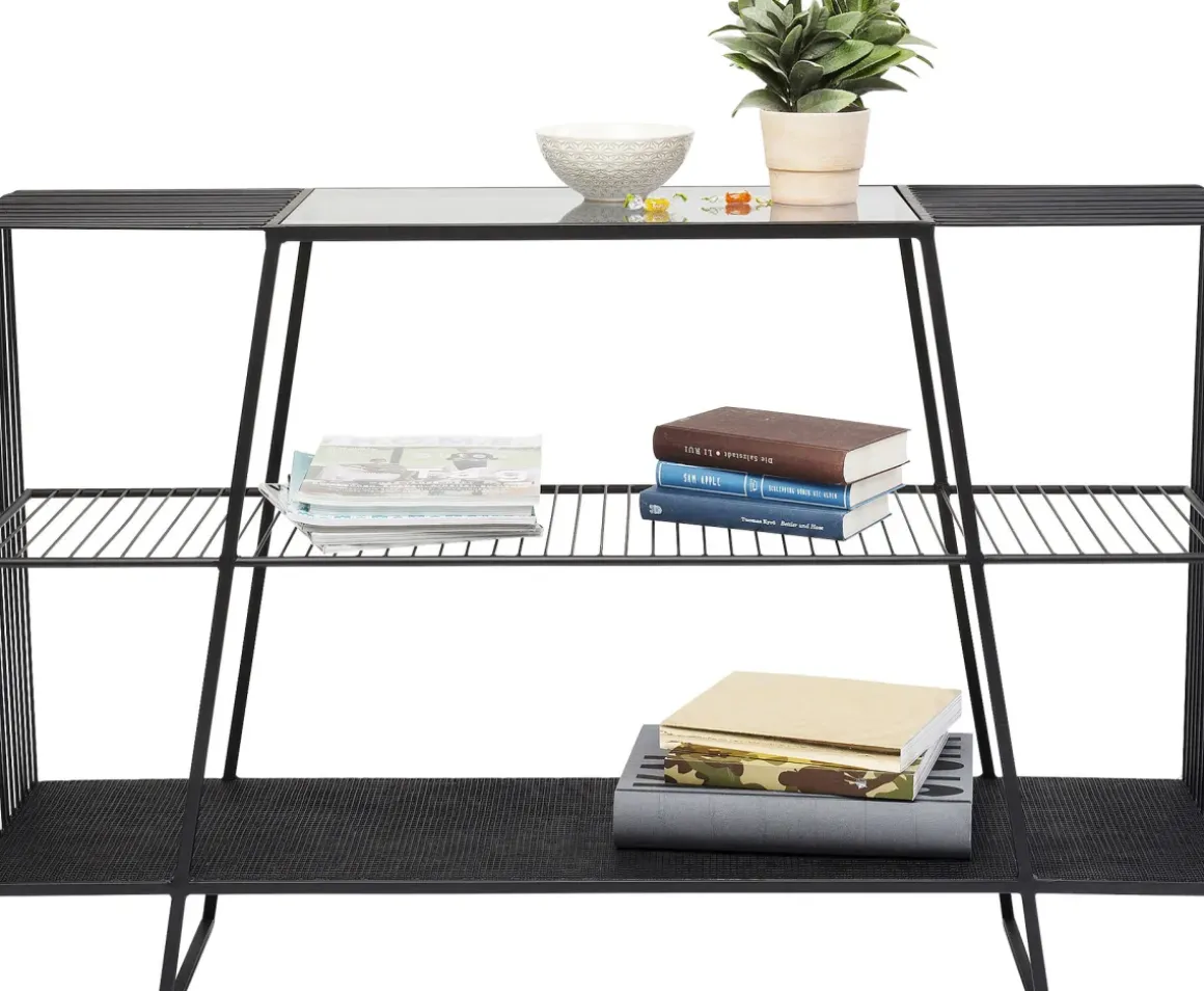 Hylla Mesh - Konsolbord i Svart Stål, 78x120cm - KARE Design