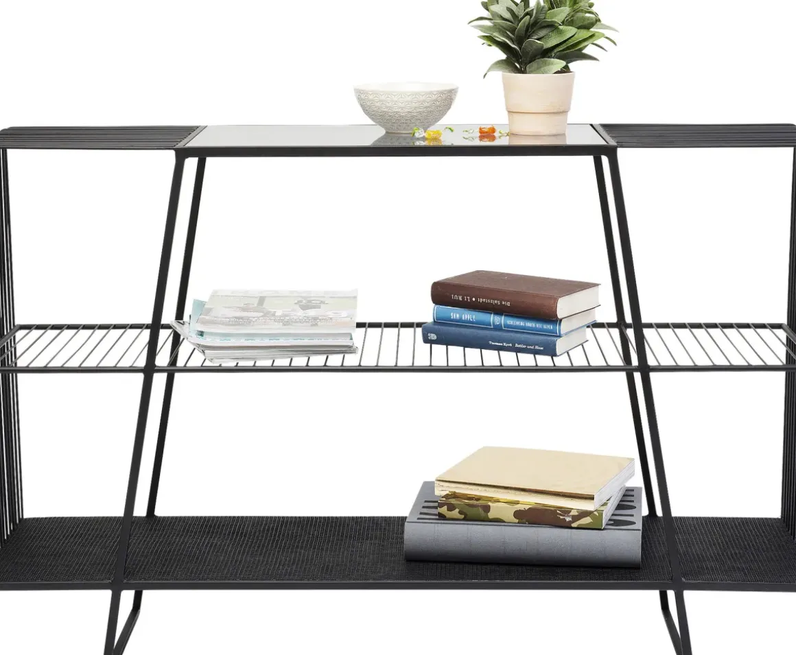 Hylla Mesh - Konsolbord i Svart Stål, 78x120cm - KARE Design