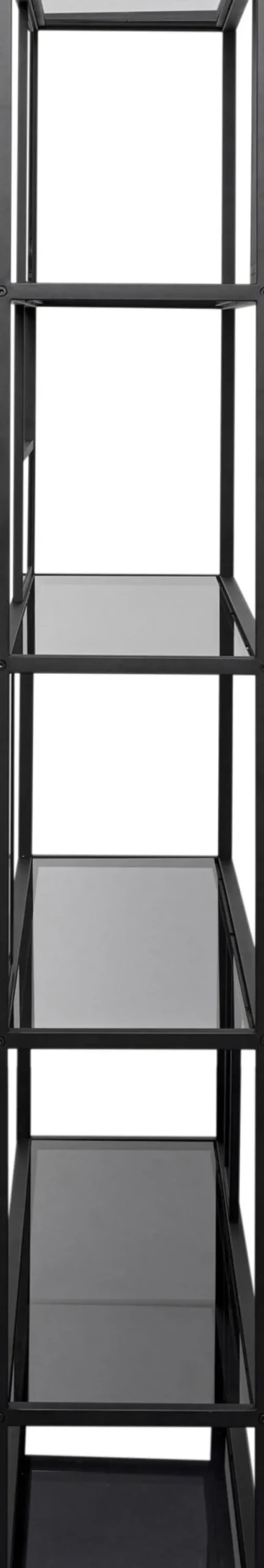 Hylla Skyler - Bokhylla i Svart/Tonat Glas, 195x115cm - KARE Design