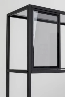 Hylla Skyler - Bokhylla i Svart/Tonat Glas, 195x115cm - KARE Design