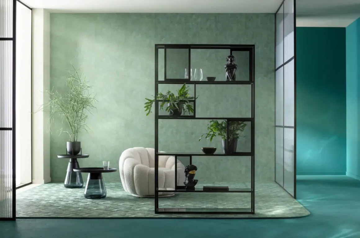 Hylla Skyler - Bokhylla i Svart/Tonat Glas, 195x115cm - KARE Design