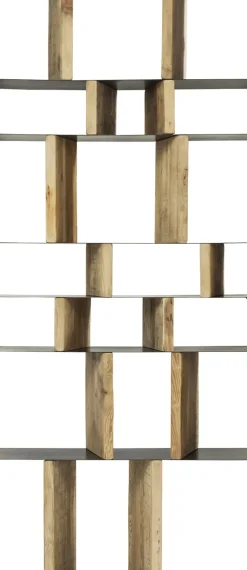 Hylla Storm - Öppen Bokhylla i Trä/ Svart Stål, 234x100cm - KARE Design