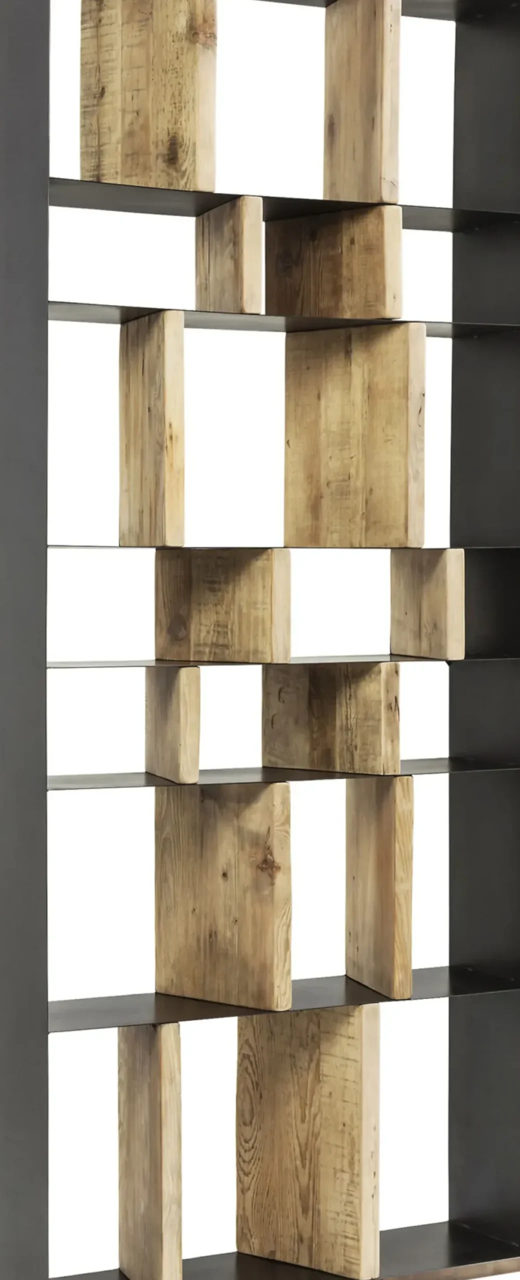Hylla Storm - Öppen Bokhylla i Trä/ Svart Stål, 234x100cm - KARE Design