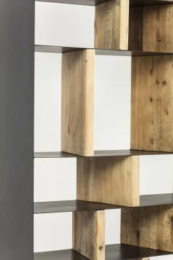 Hylla Storm - Öppen Bokhylla med Skåp Trä/ Svart Stål, 234x100cm - KARE Design