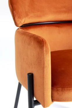 Karmstol Alexia - Stol i Orange Sammet med Armstöd - KARE Design