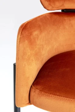 Karmstol Alexia - Stol i Orange Sammet med Armstöd - KARE Design