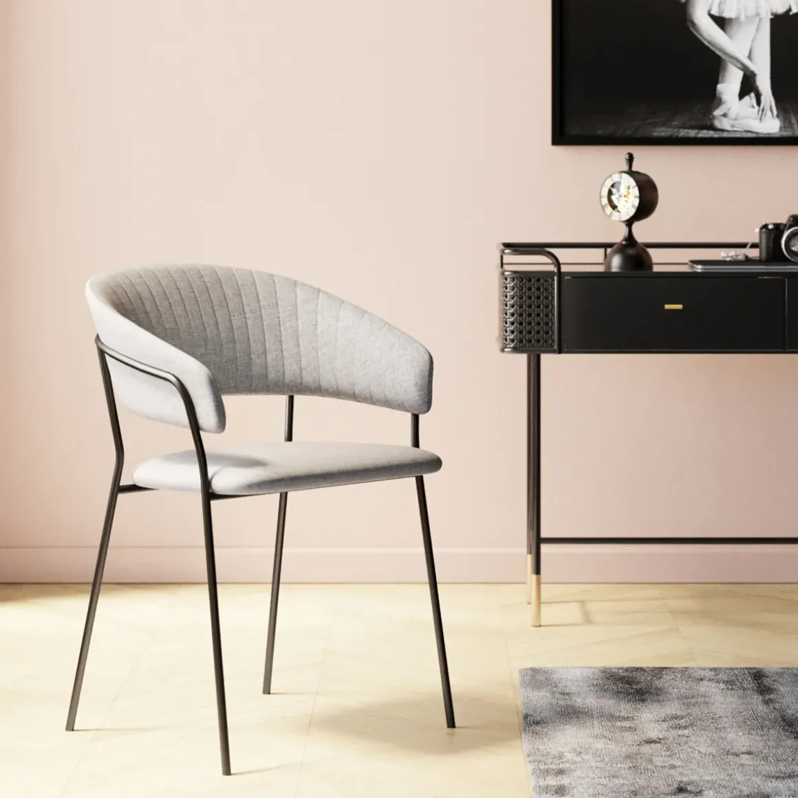 Karmstol Belle - Stol med armstöd, Beige, 2-set - KARE Design