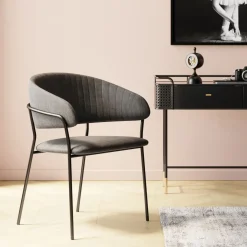 Karmstol Belle - Stol med armstöd, Mörkgrå, 2-set - KARE Design