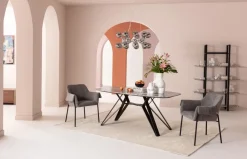 Karmstol Bess - Stol med armstöd, Grå - KARE Design